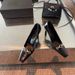 Heels For Women 2022 Autumn Winter New Niche Design Square Toe High Heel Metal Buckle Patent Leather Single Shoes_vogvips.com