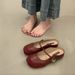 Closed-Toe Mules 2025 Summer Silver Thick-Soled French Style Outdoor Soft-Soled Height-Increasing Women's Shoes With_vogvips.com