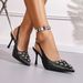 New In Stock Cross-border Shoes, Pointed Toe Stiletto High-heeled Sandals, French-style Breathable Backless Foreign_vogvips.com