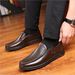 Mens Fashion British Style Classic Casual Cowhide Black Hot Sale Breathable Business Slip-on Men Leather Shoes Big Size_vogvips.com