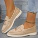 Women's Slip-On Loafers - Soft Suede Comfortable Driving Shoes With Rubber Sole, Classic Round Toe & Low-Cut Design, Lightweight Casual Flats_vogvips.com
