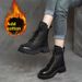 Women's Martin British Style Short 2025 Winter Korean Version Fleece Lined Thickened Versatile Thick Sole Riding Boots_vogvips.com
