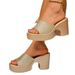 Cross-border Plus-size High-heeled Slippers For Women, 2025 New Summer Foreign Trade European And American Style Chunky_vogvips.com