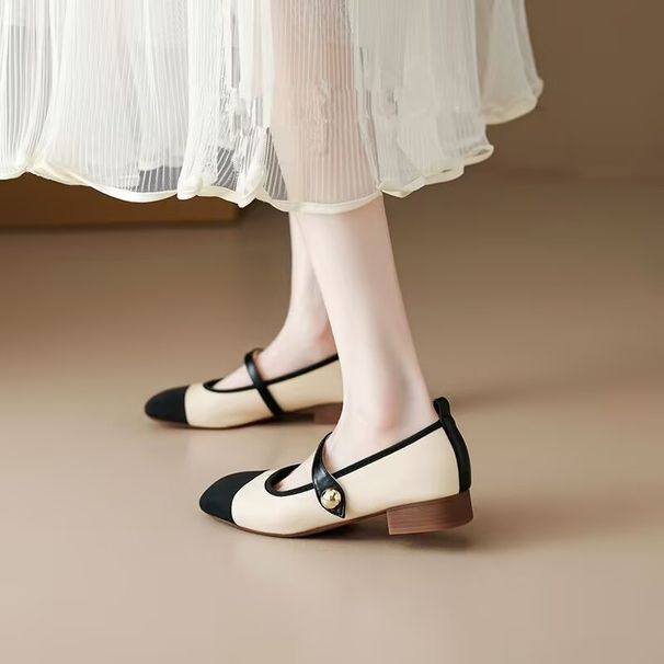 Women's Flat 2026 New -inspired Ballet Gentle Evening Style, Shallow Soft Leather French Mary Jane Shoes_vogvips.com