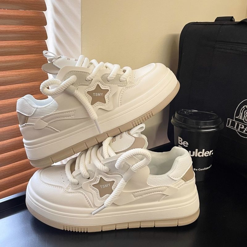 Wear Star White Shoes Women Popular All Match Shoes Student Big Head Board Shoes Women_vogvips.com