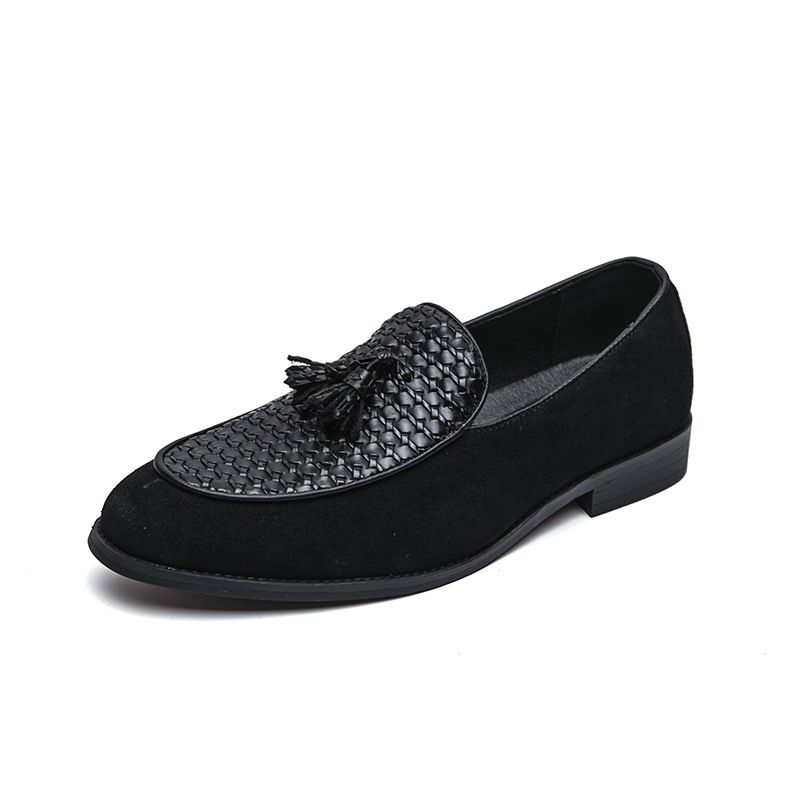Large Size Fringe Slip-on Shoes For Men - Stylish European Fashion Runway Outfit - Leather Shoes For Men With A Unique Style For Business Purposes_vogvips.com