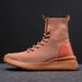 Plus Size High Top Trendy Socks, Lace Up Women's Shoes, Soft Sole, Middle-Aged And Elderly Casual Lightweight 344_vogvips.com