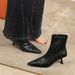 SEVEN BIG TREES Women's Pointed Toe Stiletto Boots - Slim Fit Retro Ankle Boots With Side Zipper, Stretchy Nappa Leather, High Heel (6-8cm)_vogvips.com
