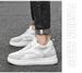 Height-increasing Leisure Sports Board Shoes Two-layer Cowhide Splicing Mesh White Shoes_vogvips.com