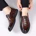 Euro Step Live Leather Men's Business Casual Korean Loafers British Style Slip-On Shoes Trendy_vogvips.com