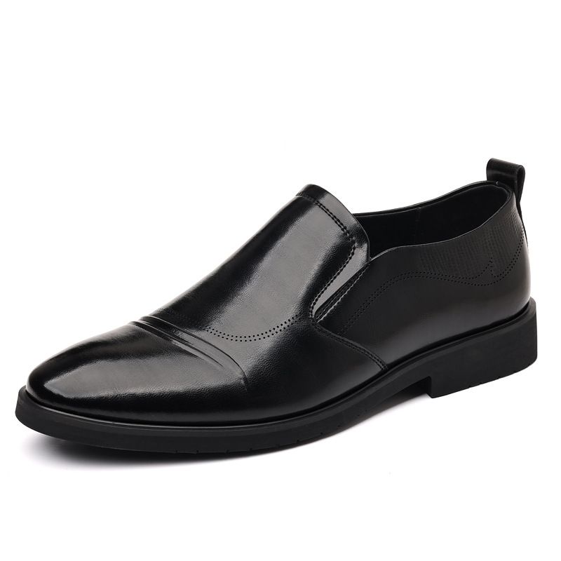 Men's Slip-On Leather Shoes Vintage Business Formal Comfort Dress Shoes_vogvips.com