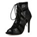MTX New Style Black Mesh Suede Fashion Cross Strap Sexy High Heels Plus Size Women's Shoes_vogvips.com