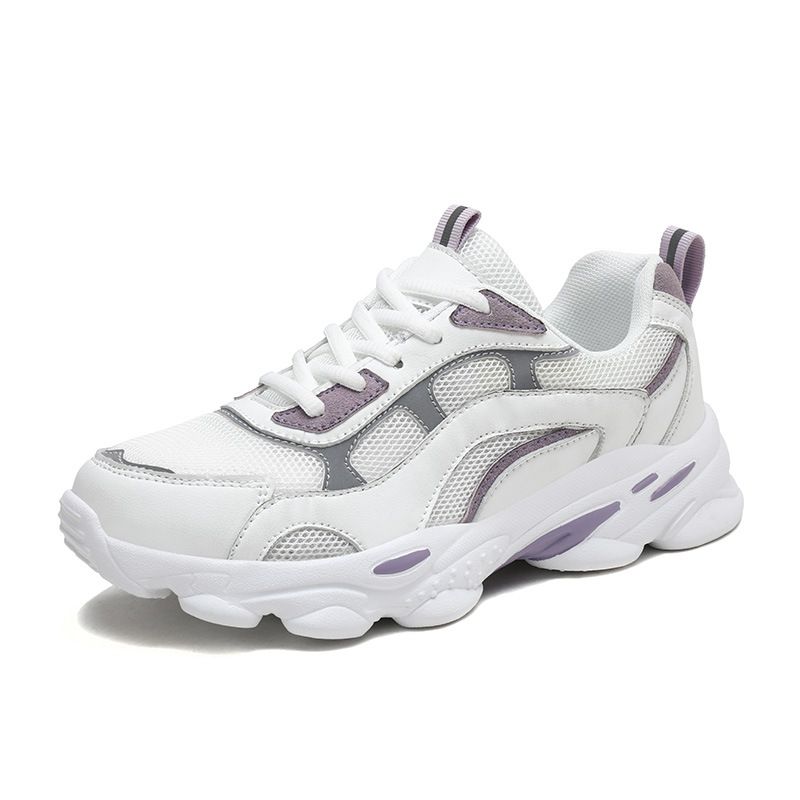 Spring And Autumn Dad For Women, Korean Style Running Color-Block Lightweight Breathable Soft Student Sports Shoes,_vogvips.com