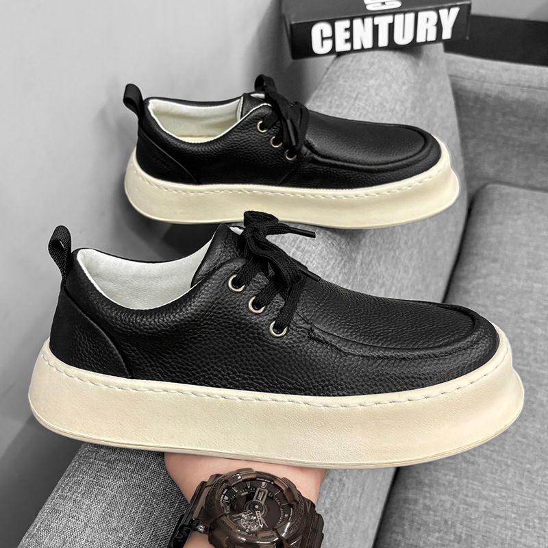 ct Ct Suitable For All Seasons 2024 New Autumn Sports Low-top Thick-soled Work Waterproof Casual Leather Shoes Men's Driving Sneakers_vogvips.com