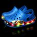 Spring New Children's Luminous Hole Shoes, Big Children's Shoes, Medium Children's Shoes, Small Children's Shoes, Girls' Shoes, Sandals_vogvips.com