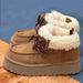Soft Leather Version ~ Sheepskin Thick-Soled Snow For Women Winter 2024 New Lace-Up Short Height-Increasing Boots Cotton_vogvips.com