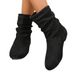 Slip-On Low-Cut Fashionable Casual Stretch Ultra-Low Tube Women's Boots_vogvips.com