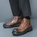 New Leather Spring Men's Shoes High-top Men's Heightening Tooling Martin Boots_vogvips.com