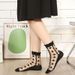 5/10 Pairs Women Lace Mid Tube Crystal Retro Floral Pattern Summer Lightweight Wear-Resistant Breathable Casual Socks_vogvips.com