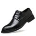 Men's Pointed Toe Dress Shoes With Hidden Wedge Heel For Business Casual & Formal Occasions - Lightweight PU Leather Oxford Shoes With Lace-Up Design_vogvips.com