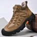 Men's Winter Fleece Warm Outdoor Casual Shoes, Mid-Top Soft-Soled Anti-Slip Hiking Shoes, Large Size_vogvips.com