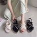 French Niche Premium Sandals Ladies Fairy Style Flat Roman Vacation Beach Shoes_vogvips.com