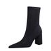 6838-3 European And American Style Simple Chunky Heel High-heeled Pointed Toe Elastic Lycra Satin Slimming Sexy Short_vogvips.com