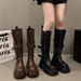 Platform Height-Increasing For Women 2025 New Autumn Winter Versatile Over-the-Knee Long Belt Buckle Riding Boots_vogvips.com
