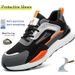 Men's Steel Toe Safety Shoes, Anti-Smashing Anti-Puncture, Microfiber Leather & Fly Knit Upper, PU Sole For Construction & Factory Workers_vogvips.com
