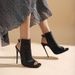 Peep Square Toe Versatile Hollow Out Short Boots Factory Direct Sale European And American Style Elegant Metal Super_vogvips.com