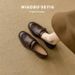 Soft Sheepskin Camellia Soft-soled Loafers Women's Flat-soled Small Leather Shoes_vogvips.com