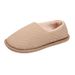 Cotton Winter Women Home Indoor Courtyard Household Couple Non-Slip Warm Fabric Slippers With Heel For Men_vogvips.com