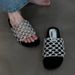 Sheepskin Version Hand Woven Fishing Net Hollow Thick Soled Beach Shoes For Women, Genuine Leather Versatile Casual Round Toed Open Toed Sandals_vogvips.com