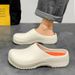 One Step Half Slippers For Outdoor Wear EVA Lightweight Thick Soled Rain Boots Nurse Shoes Oil Proof And Waterproof Chef Safety Work Shoes_vogvips.com