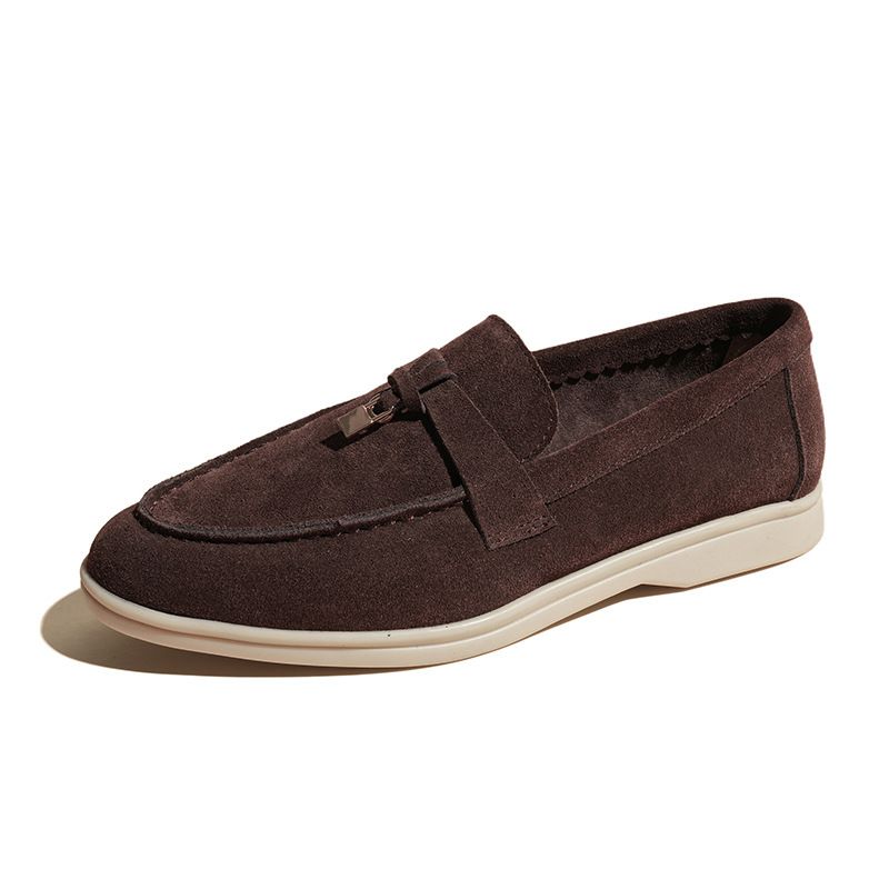 Foreign Trade Women's Slip-On Loafers British Style Retro Leather Plus Size Flat Shoes_vogvips.com