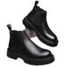 European Warm Series 2025 Korean Version British Style Men's Casual High-top Shoes Business Simple Leather Martin Slip-on Short Boots_vogvips.com