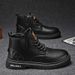 Autumn Casual Short British Style High-top Lace-up Leather Martin Boots Sports Men's Shoes_vogvips.com