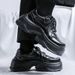 Buffny Men's Derby Shoes - Retro Chunky Sole Platform Sneakers For Casual & Skate Style, Fashionable Dad Shoes With Height Increase Effect_vogvips.com
