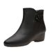 Pointed Toe Short 2025 New Small Heel High Heels Soft Leather Women's Shoes Spring Autumn Thin Martin Boots For Women_vogvips.com