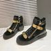 In Stock New Trendy Double Zipper High Top Shoes For Women Flat Round Toe Genuine Leather Lace-Up Metal Sports Casual_vogvips.com