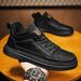 European Warm Series Cotton Winter Safety Fleece Lined Warm Sports Flat Men's Casual Leather Black Work Trendy Shoes_vogvips.com
