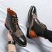 European Warm Series Autumn Winter Fashion High-top Leather Large Size Men's Lace-up Martin Boots Casual British Style Pointed Toe Flat Shoes_vogvips.com