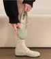French Round-toed Evening Mary Jane Shoes By Marie Jeanne For Women In Spring, With Built-in Height, Paired With A Skirt, Low-cut Ballet Shoes_vogvips.com