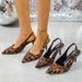 Trendy Plus Peep Women Suede Thin Heel Leopard Print High Heels Large Size Pointed Toe Strap Sandals For Summer_vogvips.com