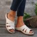 Slope Heel Thick Soled Slippers For Women In Plus Size, Solid Color Woven, Casual Car, Stitched Sandals, Women's Shoes_vogvips.com