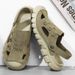 Comfortable Men's Sandals Dual-Purpose Slippers Anti-Slip Male Slides Breathable Casual Slip-On Flats Suede Leather_vogvips.com