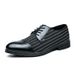 Euro Step Bullock British Business Korean Style Groomsman Suit Black Formal With 4cm Hidden Heel Increase 6 Striped Casual Leather_vogvips.com