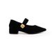 Spring New Style - 3.5cm Thick Heel ~ Elegant Small Pointed Toe Velvet Slip-on Mary Jane Shoes_vogvips.com