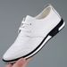 ct Suitable For All Seasons 2024 Summer Leather Cowhide Soft Sole Men's Business Casual Lace-up British Style White Shoes Loafers_vogvips.com