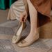 Grandma' With Flat Bottom Diamond Buckle, Pring 2025 New White Oft Leather Bean Hoe, Gentle Tyle Fairy Ingle_vogvips.com